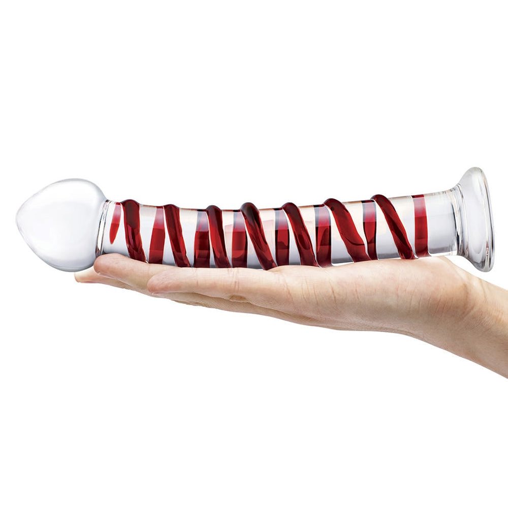 Glas 10 in. Mr. Swirly Glass Dildo - Fantasies Boutique
