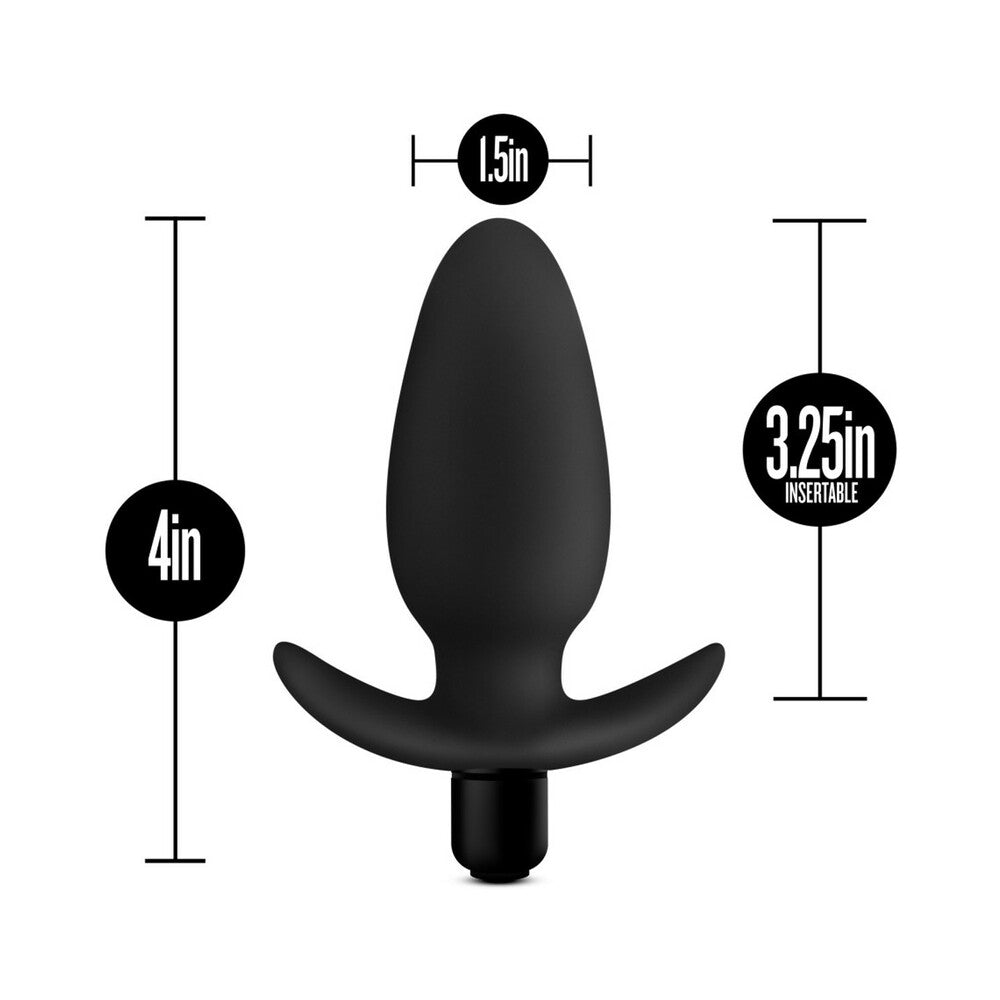 Anal Adventures Platinum Silicone Vibrating Saddle Plug Black - Fantasies Boutique