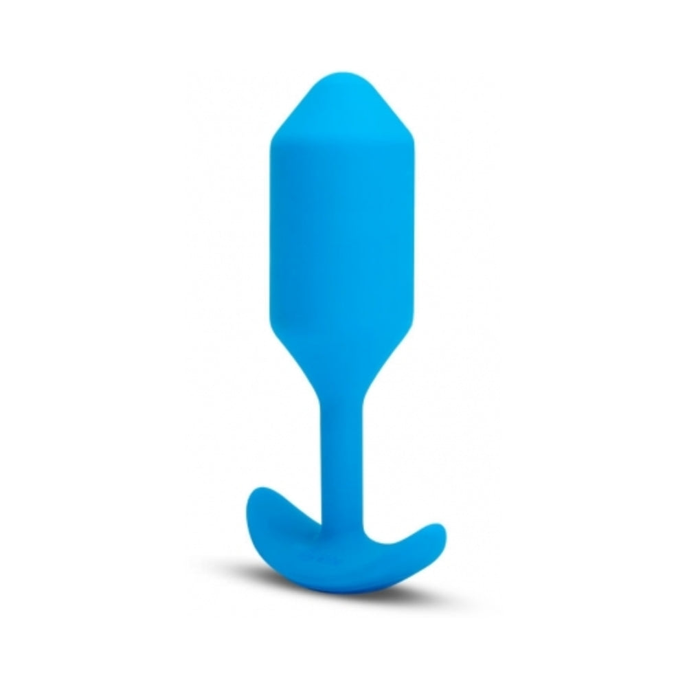 b-Vibe Vibrating Snug Plug 3 Rechargeable Weighted Silicone Anal Plug Blue - Fantasies Boutique