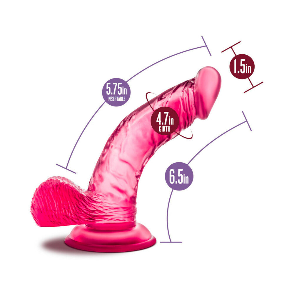B Yours Sweet 'n Hard 8 Realistic 6.5 in. Dildo with Balls Pink - Fantasies Boutique