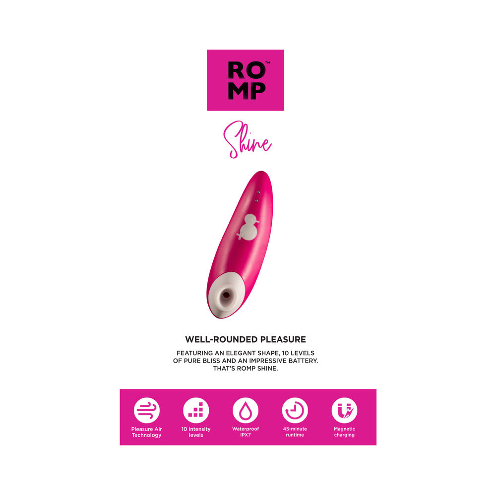 ROMP Shine Rechargeable Silicone Pleasure Air Clitoral Vibrator Pink - Fantasies Boutique