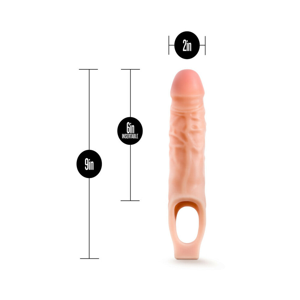 Blush Performance 9 in. Cock Sheath Penis Extender Sling Beige - Fantasies Boutique