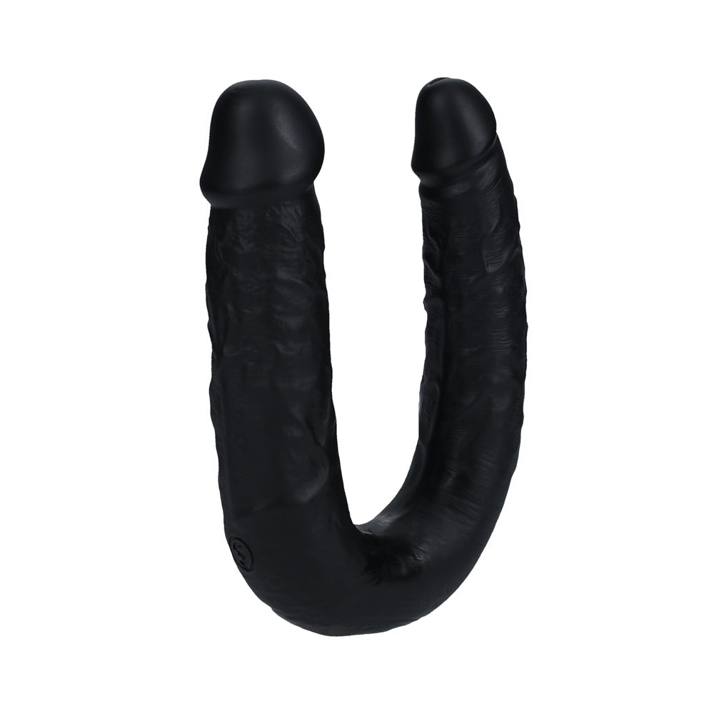 RealRock 7 in. U-Shaped Double Dildo Black - Fantasies Boutique