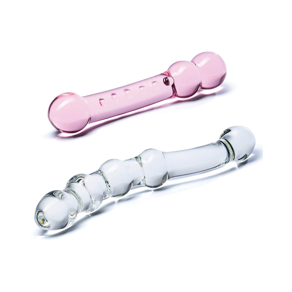 Glas 2-Piece Double Pleasure Glass Dildo Set - Fantasies Boutique
