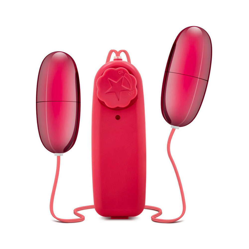 B Yours Double Pop Eggs Remote-Controlled Dual Bullet Vibrator Cerise - Fantasies Boutique