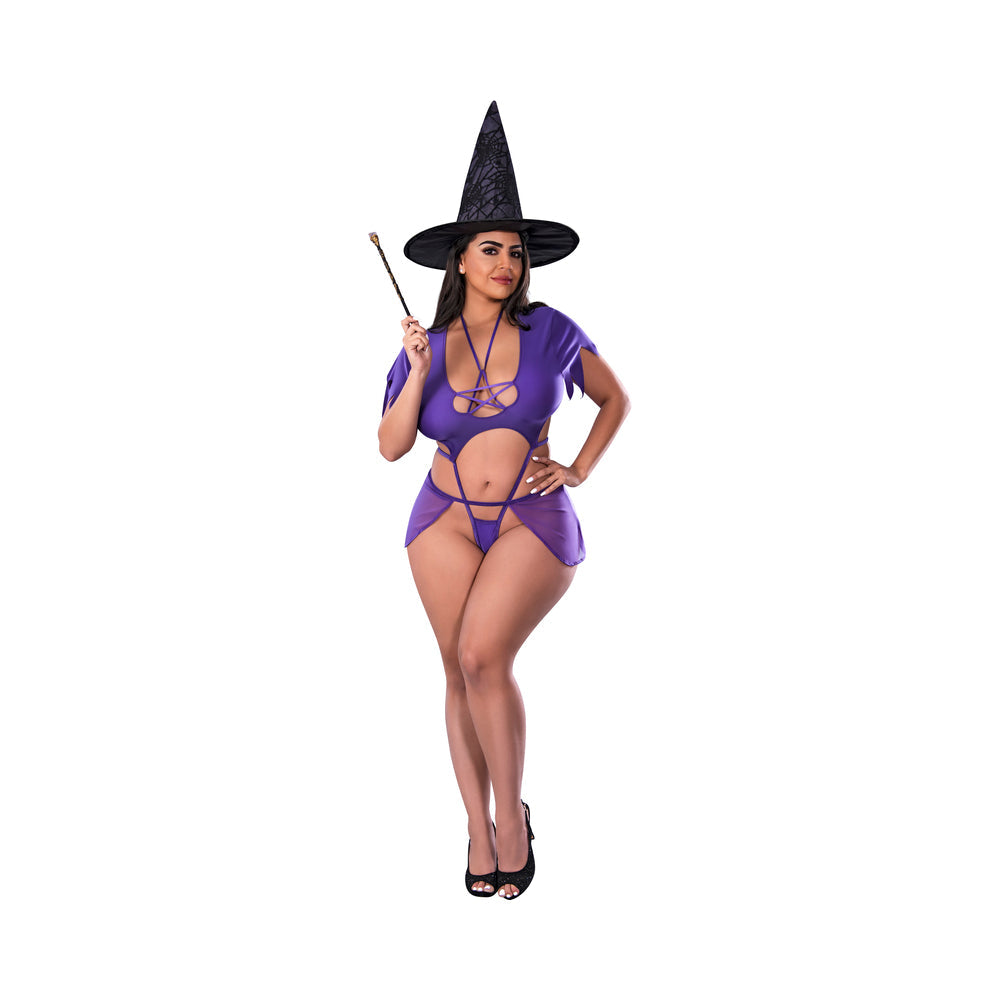 Magic Silk Dress Up Charmed Costume Purple Queen Size - Fantasies Boutique