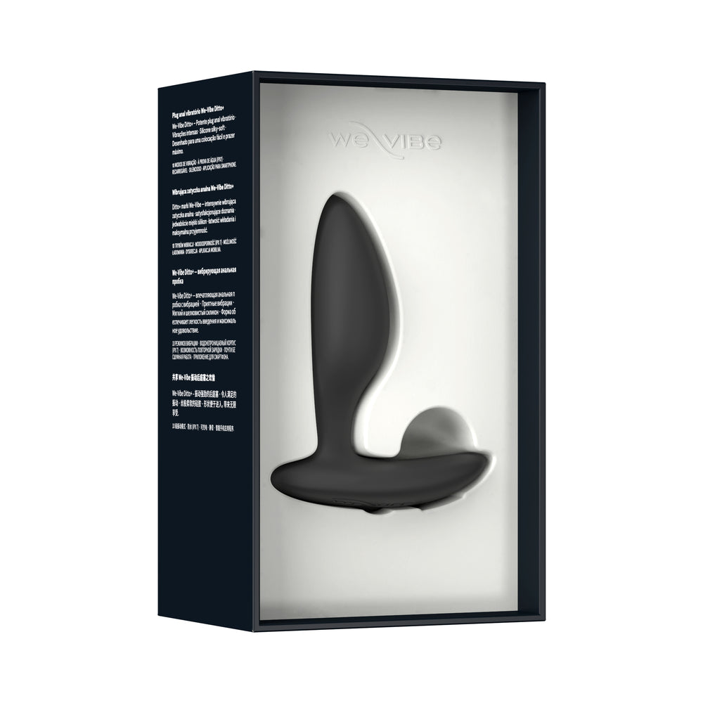 We-Vibe Ditto+ Rechargeable Remote-Controlled Silicone Vibrating Anal Plug Satin Black - Fantasies Boutique