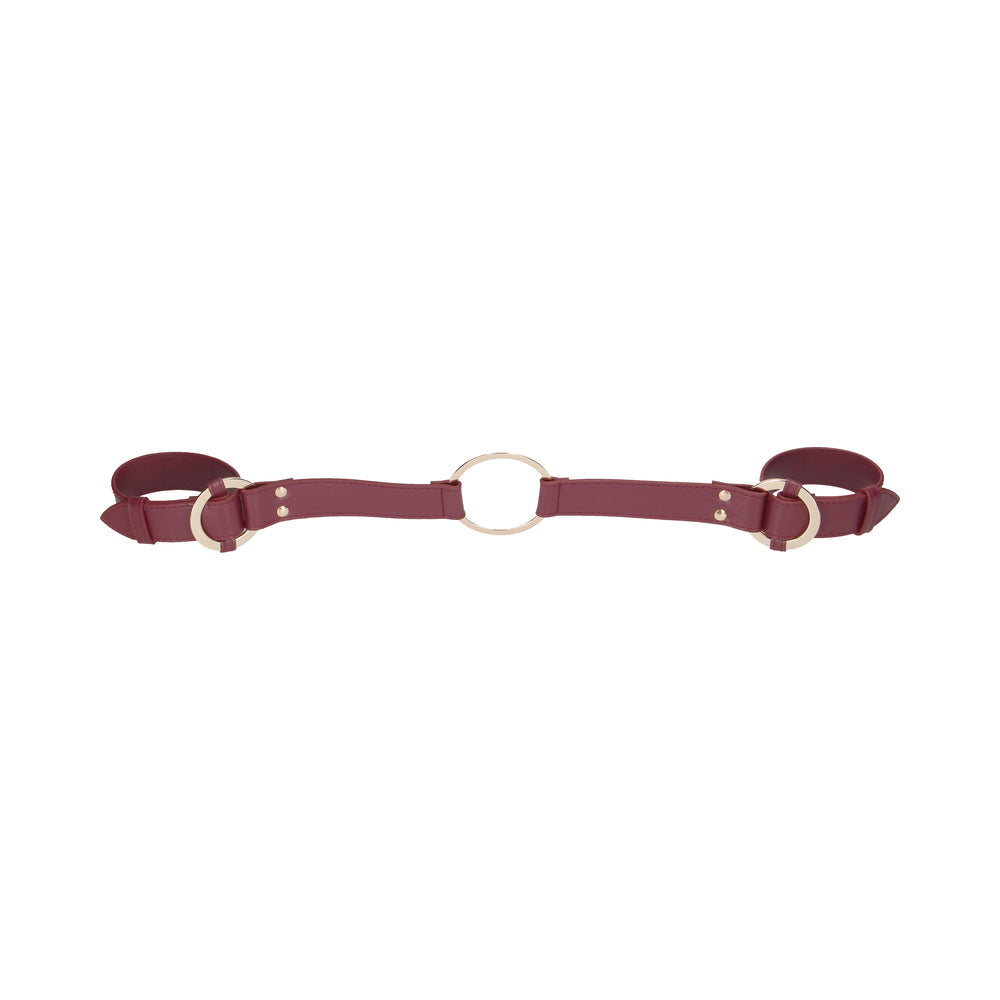 Ouch! Halo Ringed Handcuffs With Connector Burgundy - Fantasies Boutique