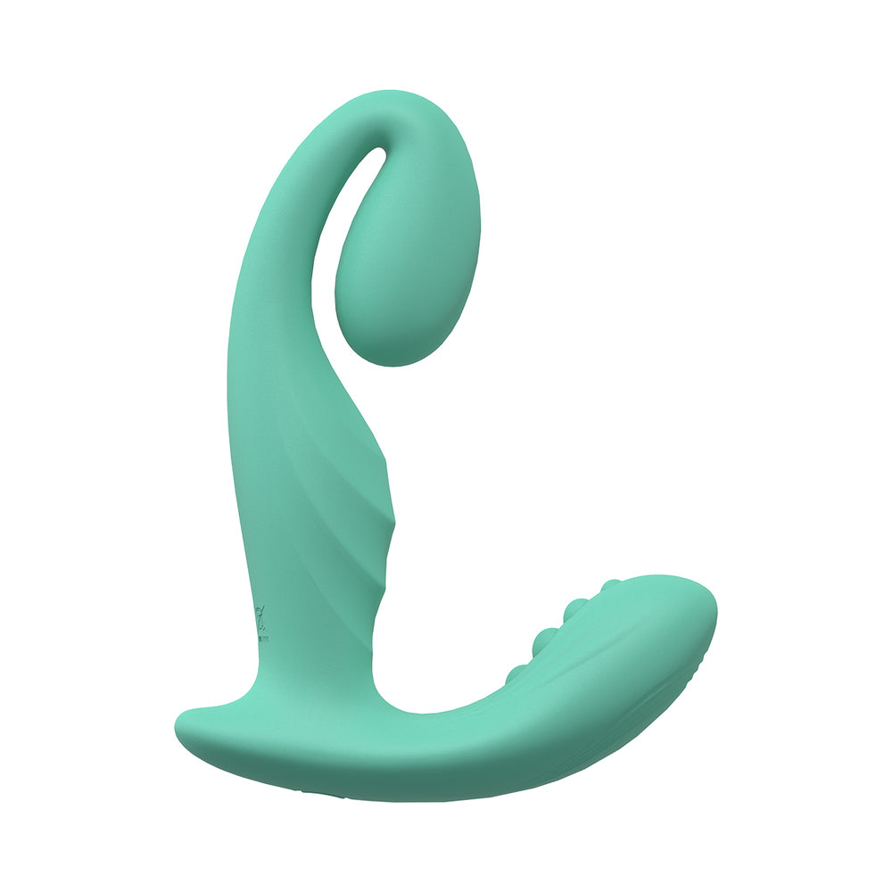 LoveLine Bliss 10 Speed Dual Motor Vibe Sealed Silicone Rechargeable Submersible Green