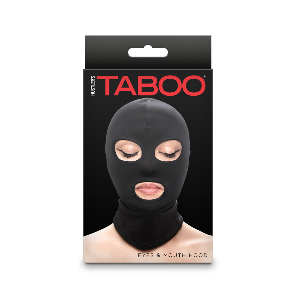 Hustler Taboo Eyes  & Mouth Hood Black