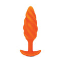 b-Vibe Swirl Rechargeable Vibrating Silicone Textured Anal Plug Orange - Fantasies Boutique