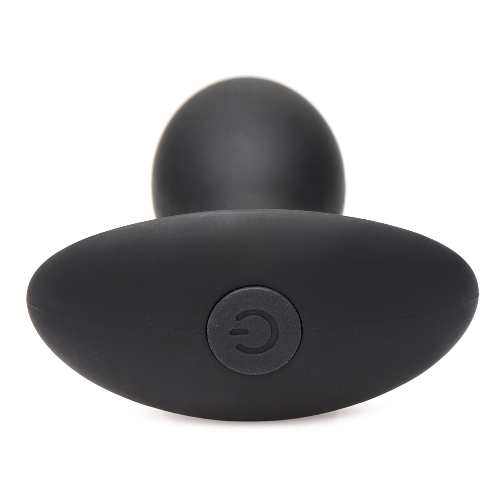 Curve Toys Rooster Rumbler Vibrating Silicone Anal Plug Medium Black - Fantasies Boutique