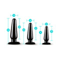 Blush Anal Adventures 3-Piece Basic Plug Kit Black - Fantasies Boutique