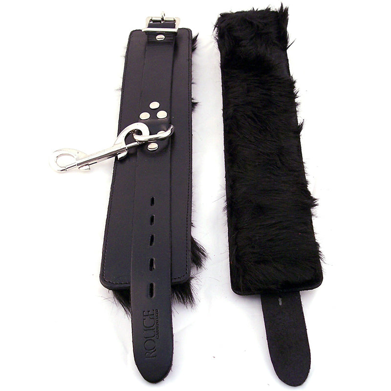 Rouge Wrist Cuffs, Fur Black - Fantasies Boutique