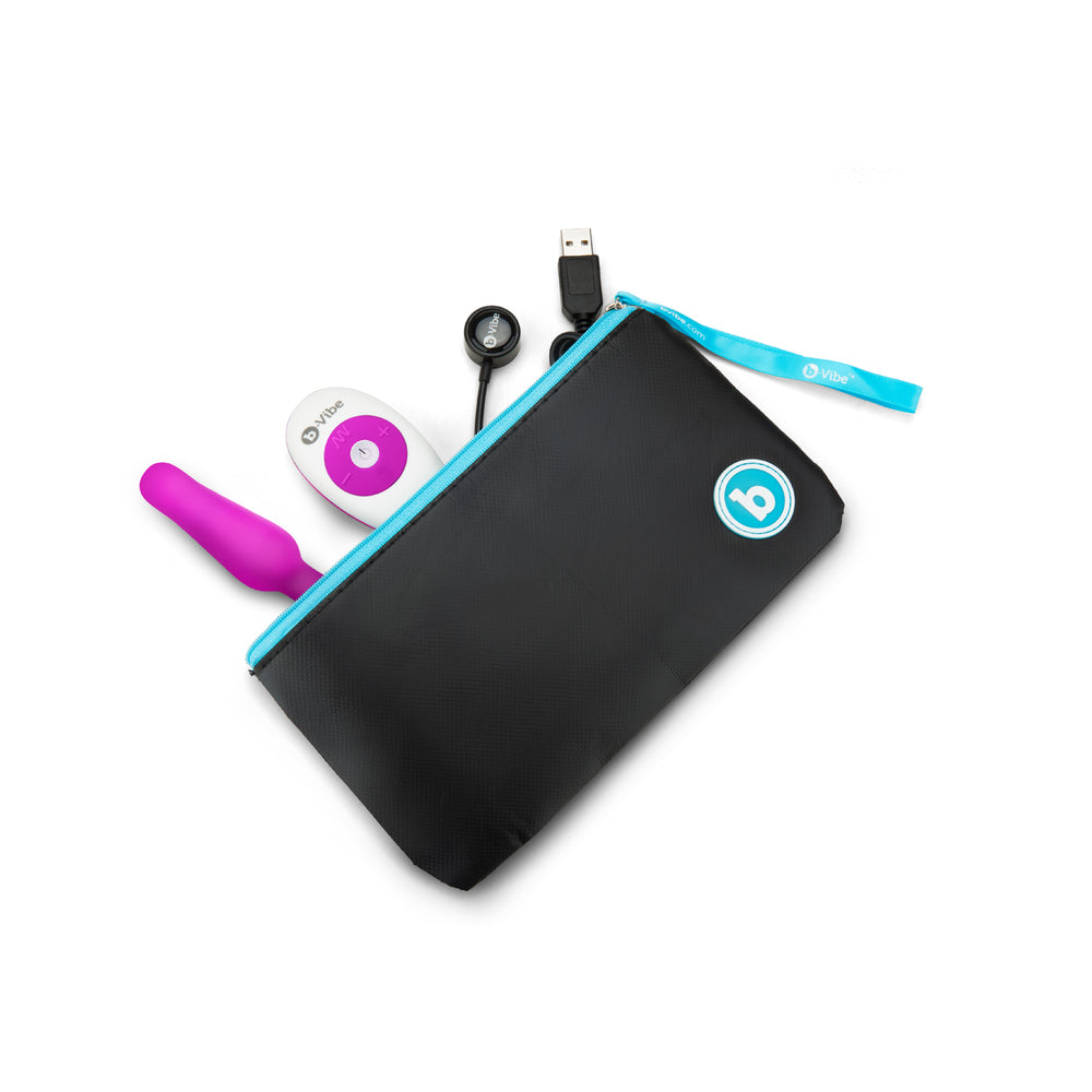 b-Vibe Novice Rechargeable Remote-Controlled Vibrating Silicone Anal Plug Fuchsia - Fantasies Boutique