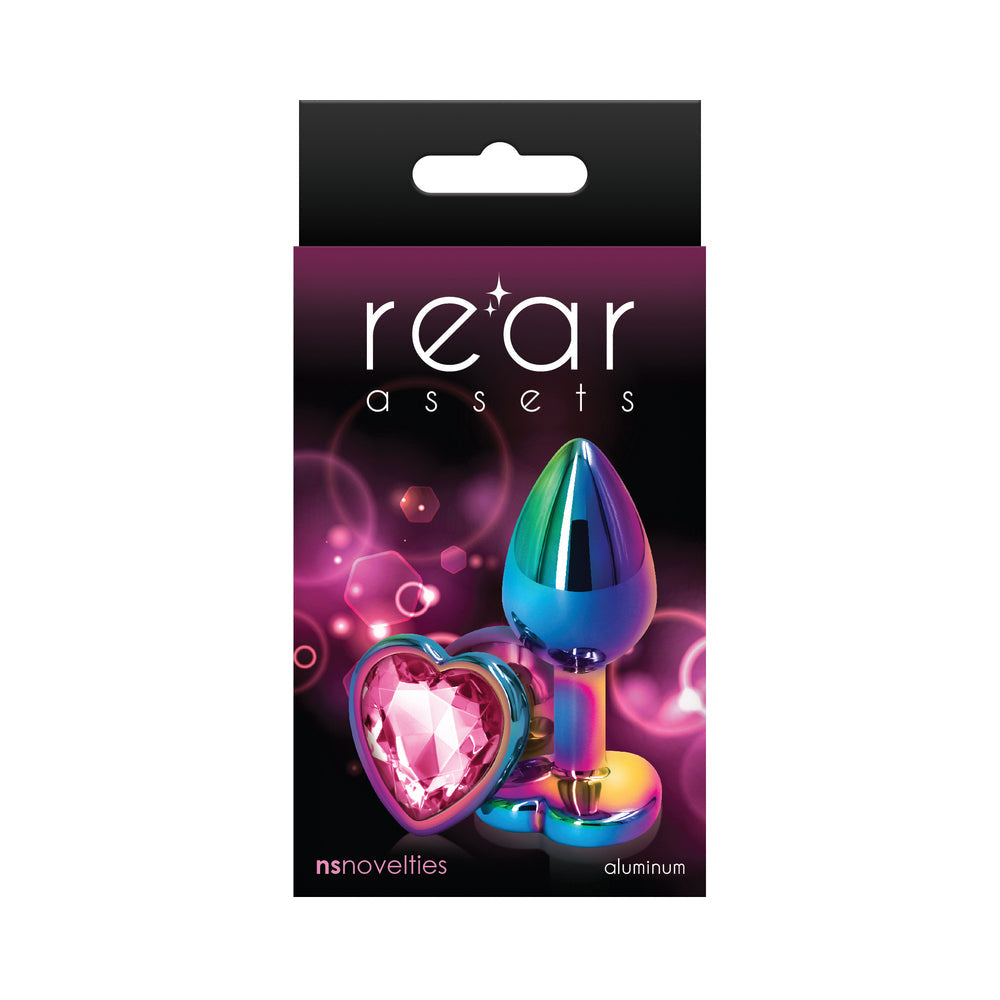 Rear Assets Metal Heart Plug Small Multicolor/Pink - Fantasies Boutique