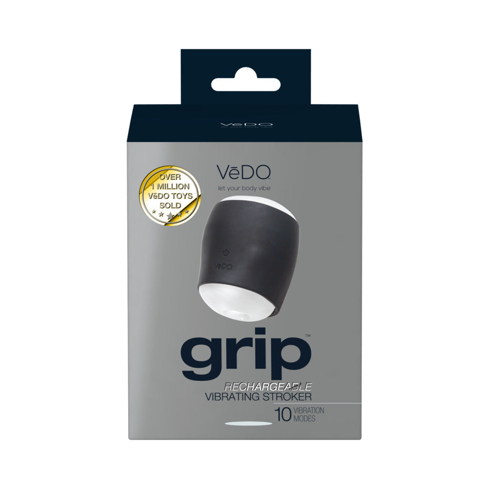 Grip Rechargeable Vibrating Sleeve Black - Fantasies Boutique