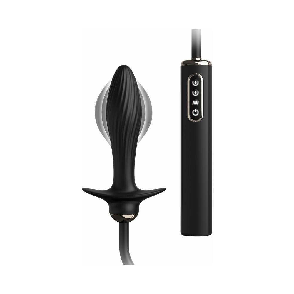 Pipedream Anal Fantasy Elite Collection Auto-Throb Inflatable Vibrating Plug Black - Fantasies Boutique