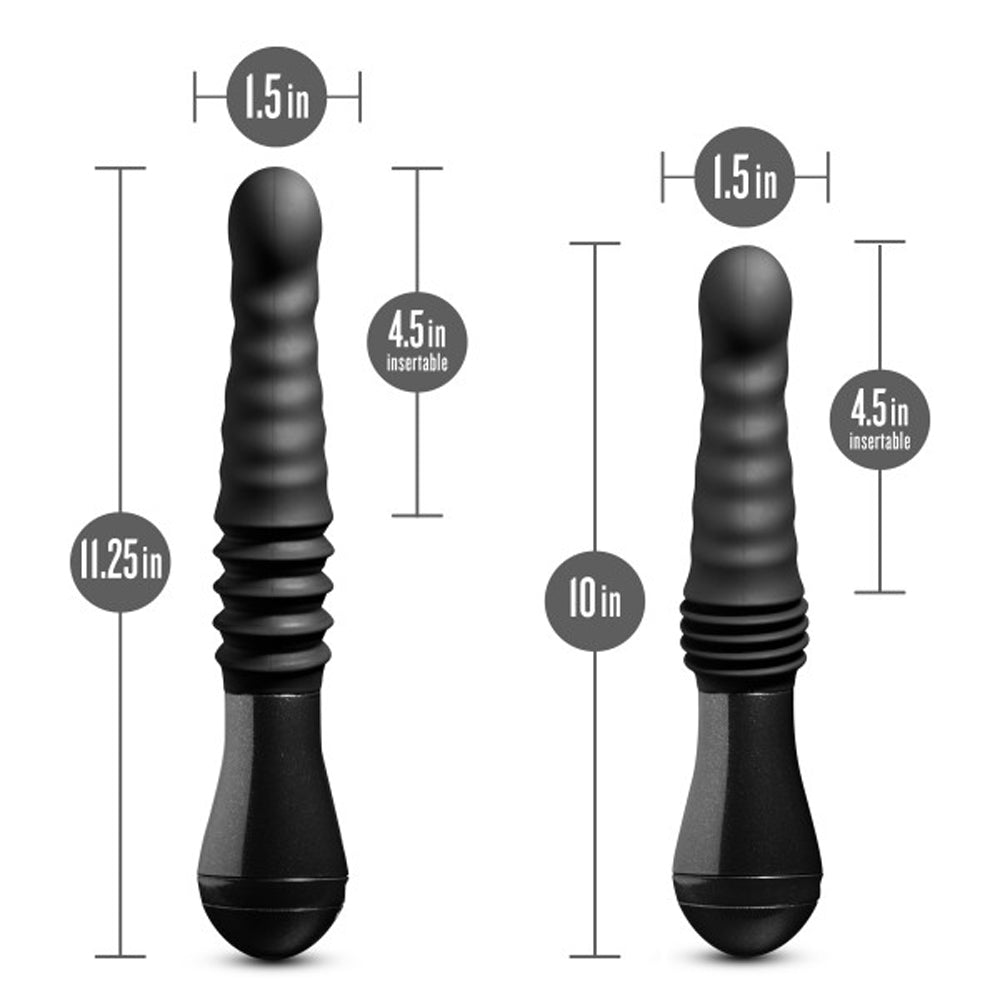 Temptasia Lazarus Rechargeable 10 in. Silicone Thrusting Dildo Black - Fantasies Boutique