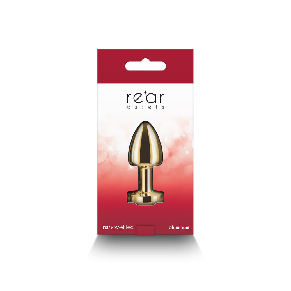 Rear Assets Petite Metal Anal Plug Gold/Red - Fantasies Boutique