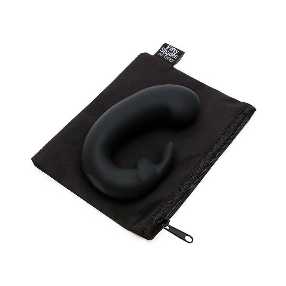 Fifty Shades of Grey Sensation Rechargeable Silicone G-Spot Rabbit Vibrator Black - Fantasies Boutique