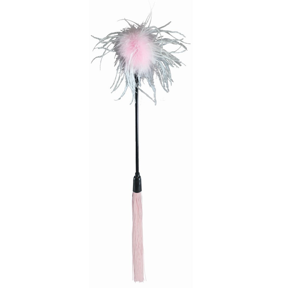 Sportsheets Sex & Mischief Whip & Tickle Pink/White - Fantasies Boutique