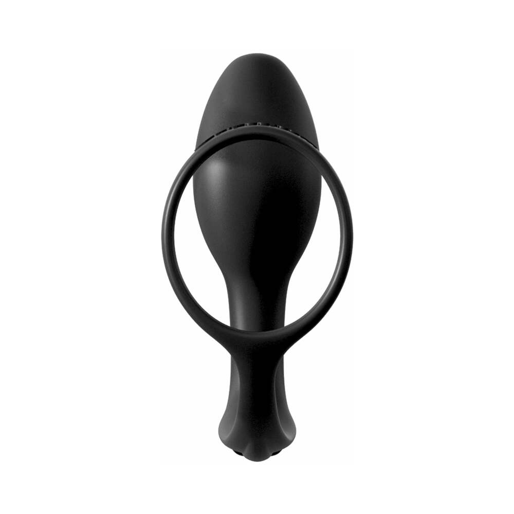 Pipedream Anal Fantasy Collection Silicone Ass-Gasm Cock Ring Beginner's Plug Black - Fantasies Boutique