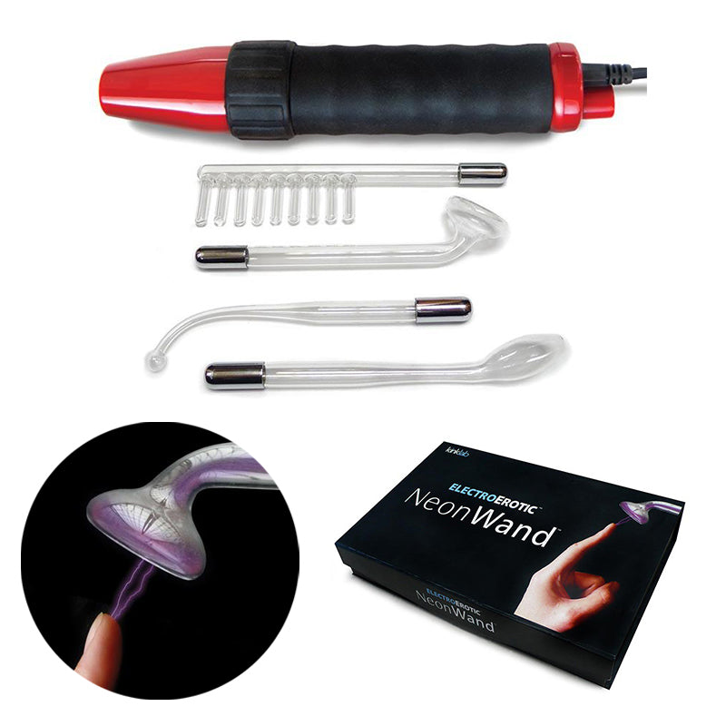 KL Neon Wand Red Handle/Purple Electrode (US) - Fantasies Boutique