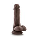 Dr. Skin Plus Realistic 6 in. Triple Density Posable Dildo with Balls Brown