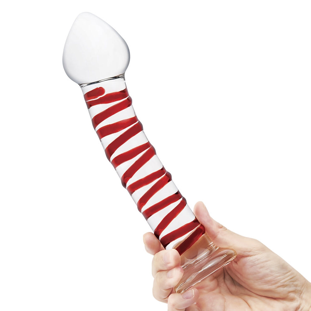 Glas 8 in. Mr. Swirly Glass Dildo - Fantasies Boutique