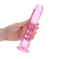 RealRock Crystal Clear Straight 8 in. Dildo Without Balls Pink - Fantasies Boutique