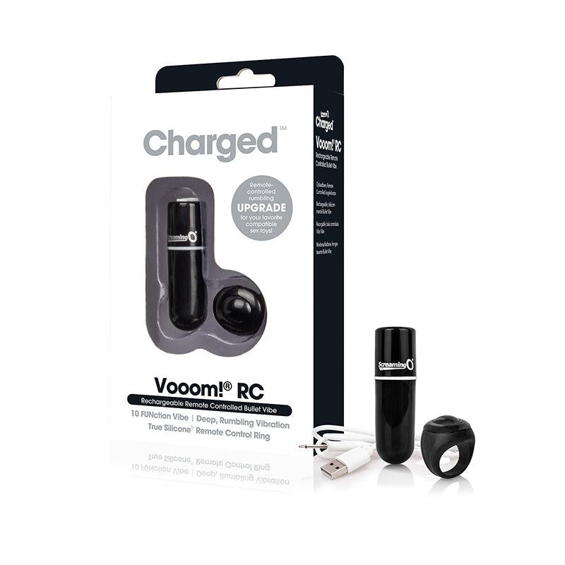 Screaming O Charged Vooom Remote Control Bullet - Black - Fantasies Boutique
