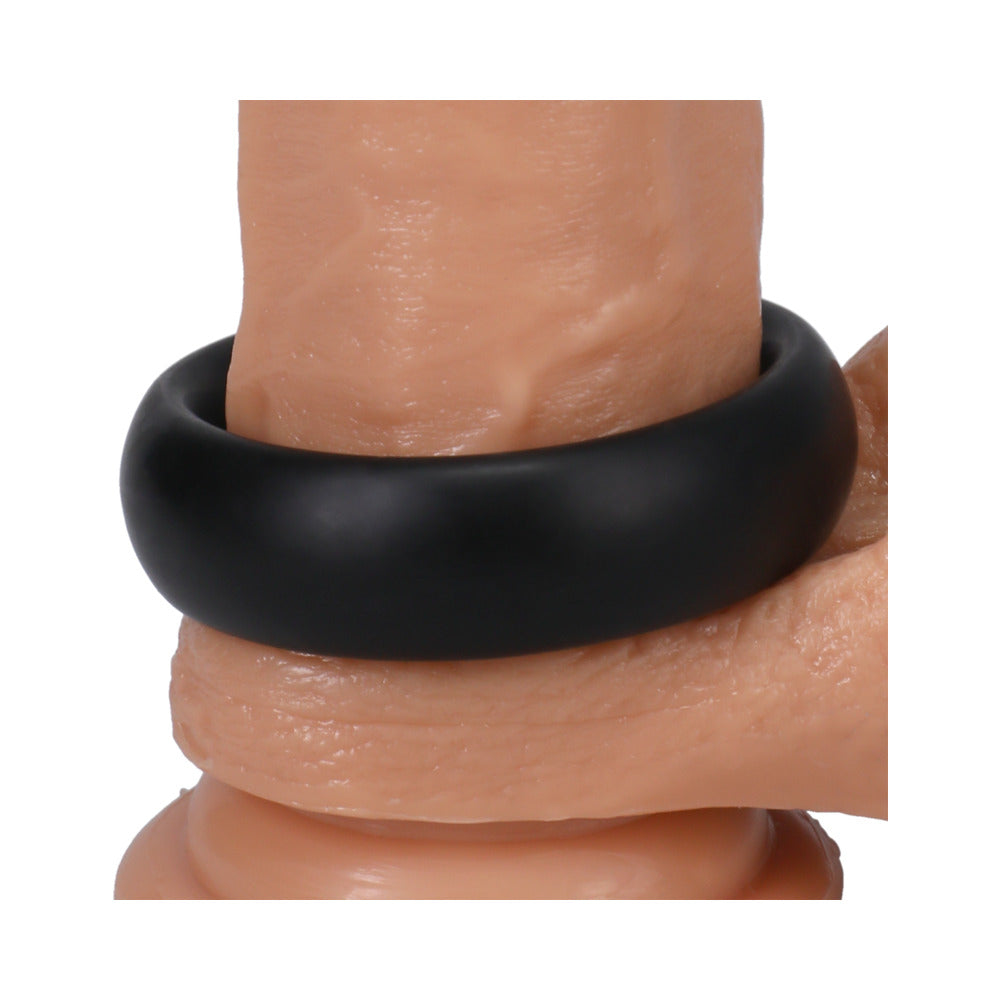 Rock Solid Silicone Black C Ring, Large (2in) in a Clamshell