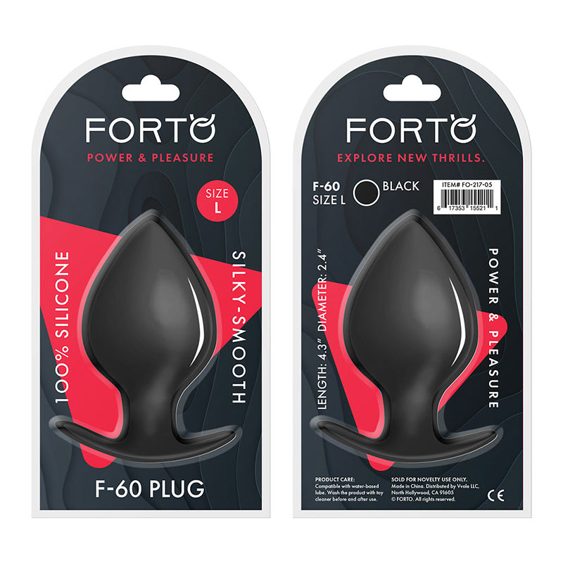 Forto F-60 Spade Silicone Anal Plug Large Black - Fantasies Boutique