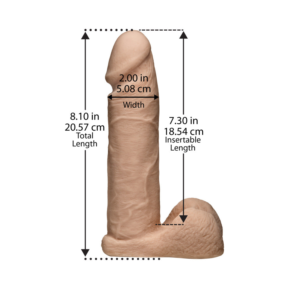 Vac-U-Lock - 8-Inch ULTRASKYN Cock - With Ultra Harness White - Fantasies Boutique