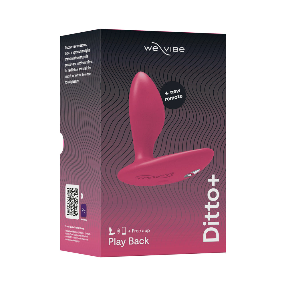 We-Vibe Ditto+ Rechargeable Remote-Controlled Silicone Vibrating Anal Plug Cosmic Pink - Fantasies Boutique