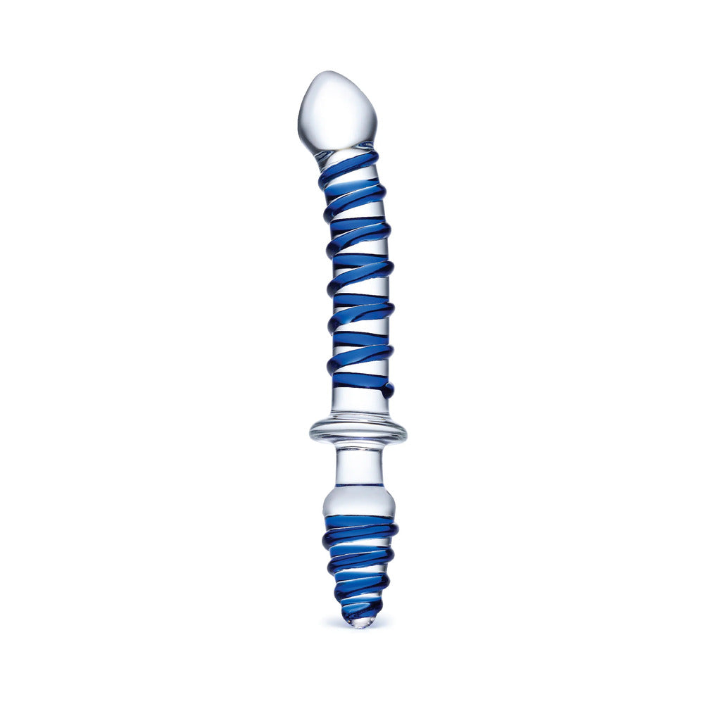 Glas 10 in. Mr. Swirly Double Ended Glass Dildo & Butt Plug - Fantasies Boutique