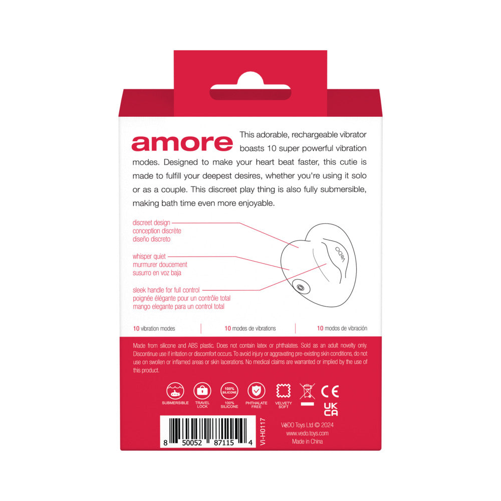 VeDO Amore Rechargeable Pleasure Vibe Red - Fantasies Boutique