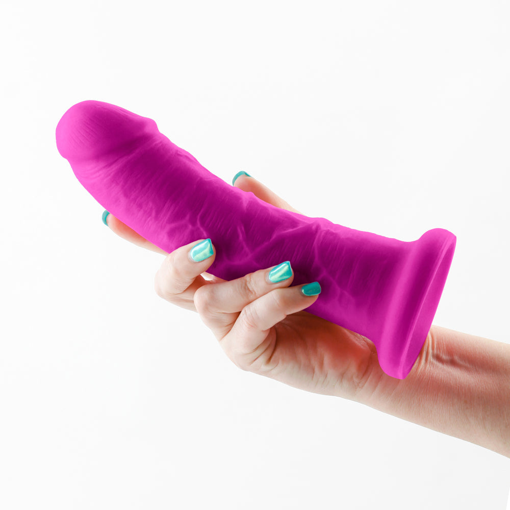 Colours Dual Density Girth 7 in. Dildo Purple - Fantasies Boutique