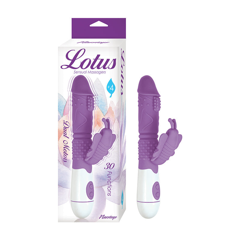 Lotus Sensual Massagers #4 Dual Stimulator Silicone Purple - Fantasies Boutique