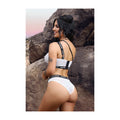 Fantasy Lingerie Vibes Drippin' Iridescent Strappy One-Shoulder Top & Panty Pearl White S/M - Fantasies Boutique