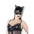 Cat Mask with Lace Eyes and Ears Black OS Hanging - Fantasies Boutique