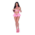 Magic Silk Hard Candy Halter Bra, Skirt & Thong Pink S/M - Fantasies Boutique