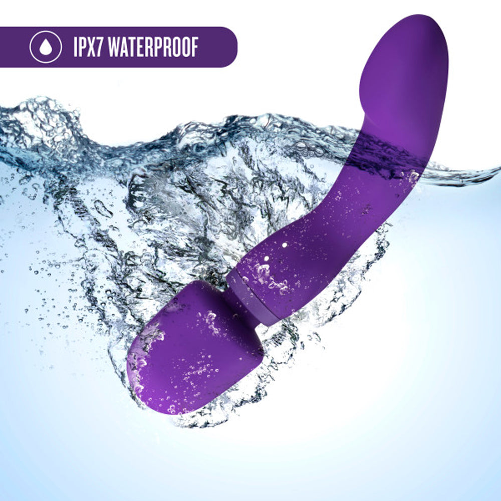 Wellness Dual Sense Rechargeable Silicone Dual Ended G-Spot & Wand Vibrator Purple - Fantasies Boutique