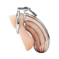 Blue Line Prisoner Cock Cage Silver - Fantasies Boutique