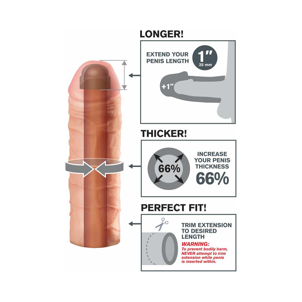 Fantasy X-tensions Mega 1 in. Extension Beige - Fantasies Boutique