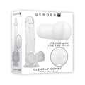 Gender X Clearly Combo 2-Piece 7.25 in. Realistic Dildo and Anal Entry Stroker Set Clear - Fantasies Boutique