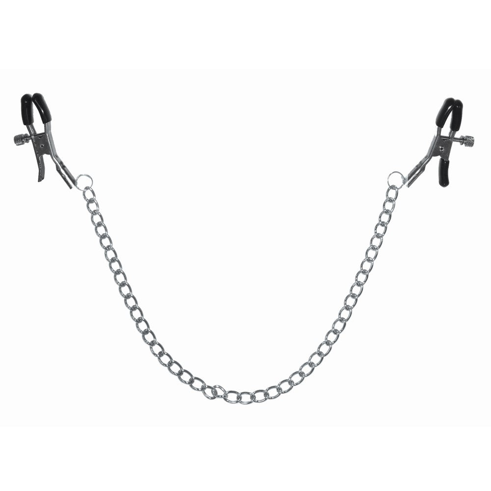 Sportsheets Sex & Mischief Adjustable Chained Nipple Clamps - Fantasies Boutique