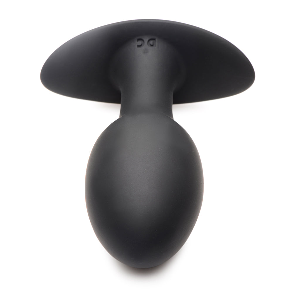 Curve Toys Rooster Rumbler Vibrating Silicone Anal Plug Large Black - Fantasies Boutique