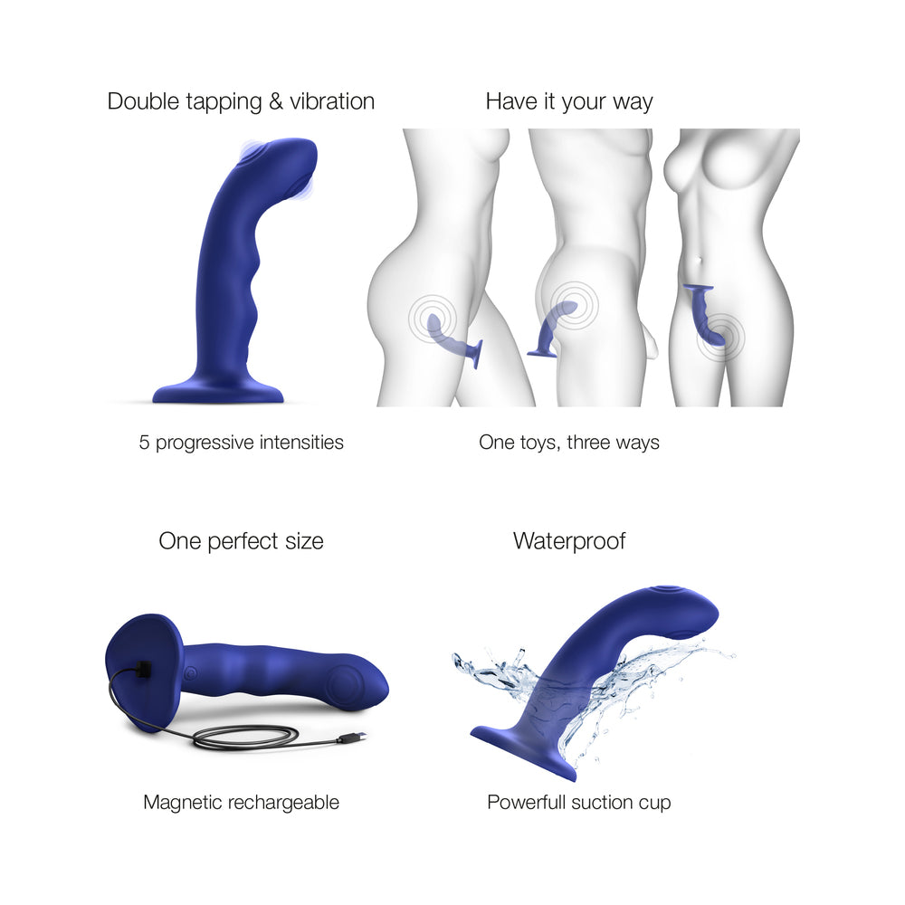 Strap-On-Me Tapping Dildo Wave Night Blue - Fantasies Boutique
